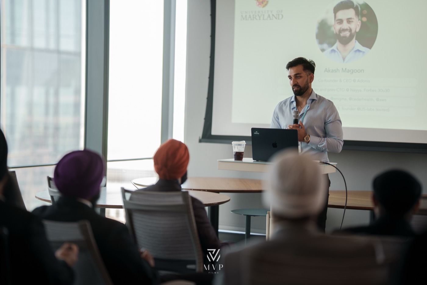 A speaker presenting at the Safal Summit